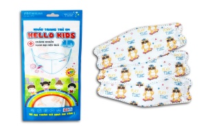 KHẨU TRANG HELLO KIDS KF94 - DẠNG TÚI ( Mèo Đeo Kính - 10 Cái/Túi )